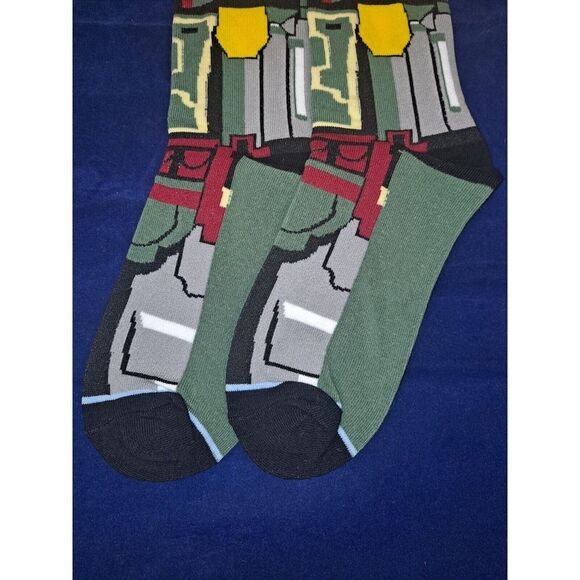 1 Pair Star Wars Boba Fett Bounty Hunter Cartoon Socks For Men & Women One Size - Picture 3 of 5